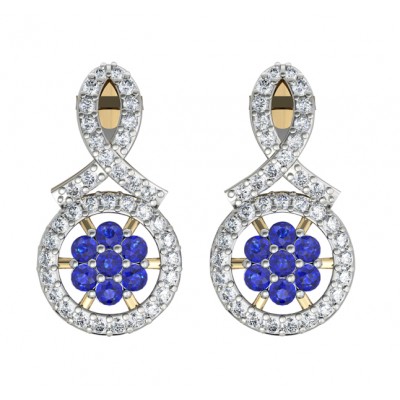 Sapphire & diamond ear studs